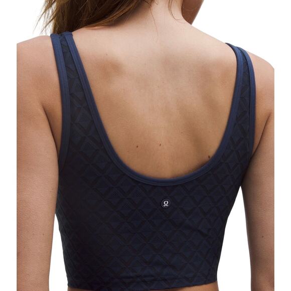 NWT Lululemon Large Textured Mesh Tank Club Blue Tennis Top Medium Support Bra - Picture 13 of 14
